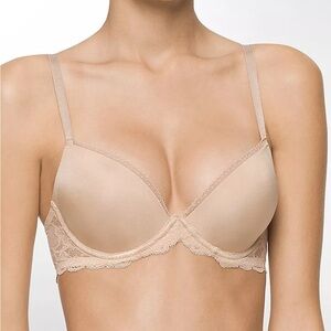 Calvin Klein Seductive Comfort Lace Demi Lift Multiway Bra Nude 30D NWT QF1444